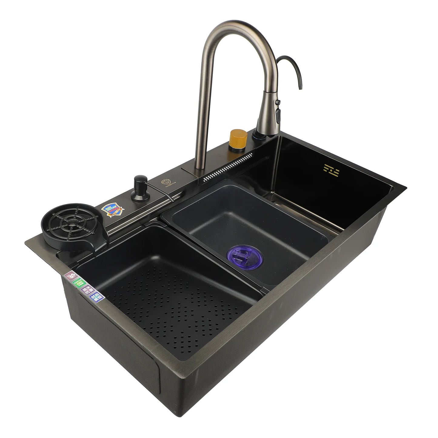 Küchenspüle, großes Fassungsvermögen, platzsparendes Unterbau-Spülbecken aus Edelstahl, rostfrei, einfache Installation für die Küche zu Hause