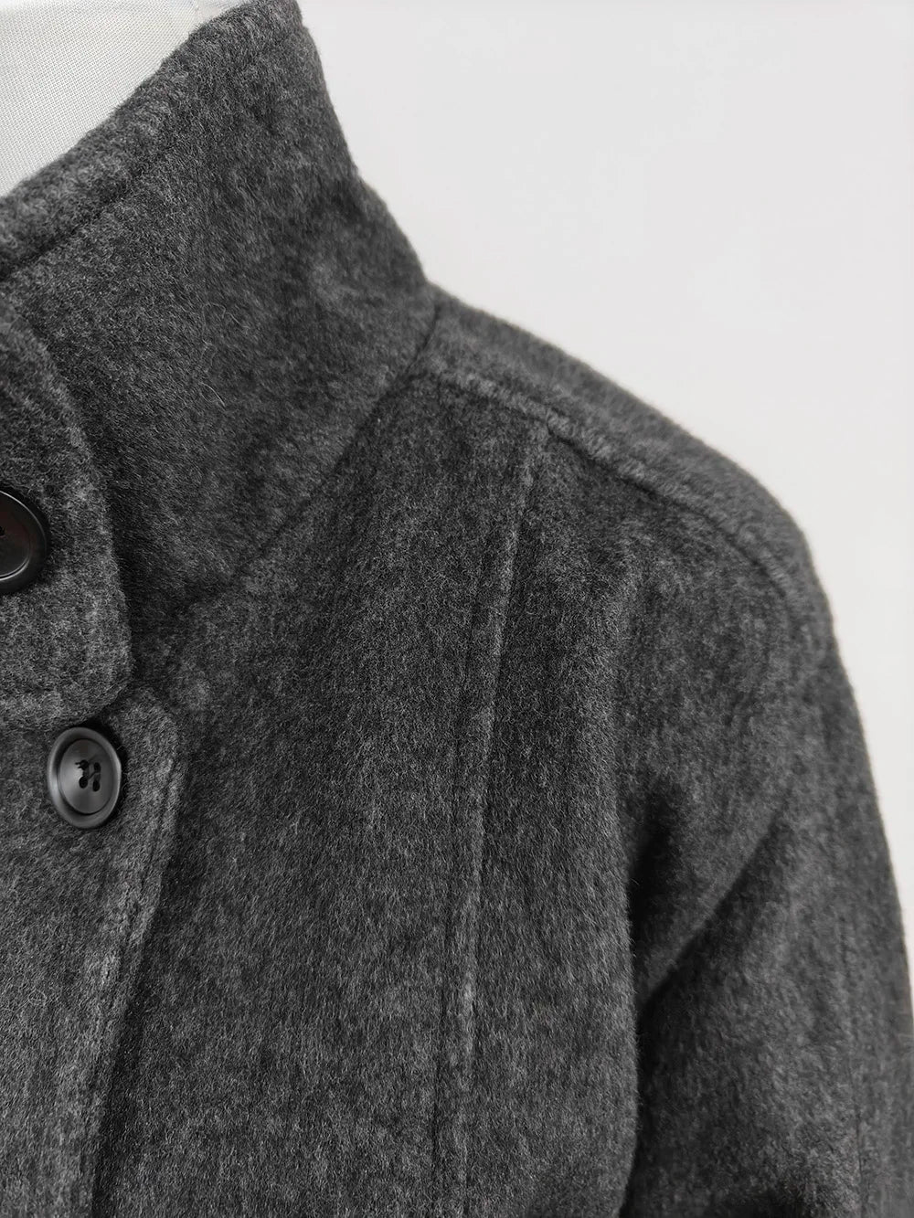 MiiiiX Lässiger Stehkragen, lockerer Wollmantel, mittellang, vielseitige Jacke, Schnür-Taille, Oberbekleidung, 2024, Herbst-Damenkleidung.