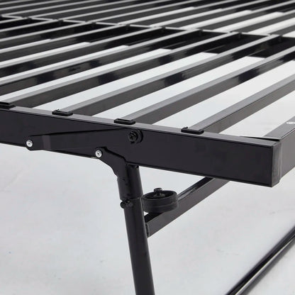 Etagenbett aus Metall, 90 x 200 cm, Etagenbett mit ausklappbarem Bett, erweiterbar auf zwei Einzelbetten oder Erwachsenenbetten, Schwarz