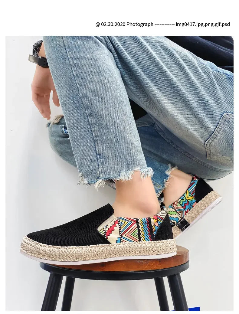 2023Men Turnschuhe Casual Sommer Low-top Cord Schuhe Fischer Schuhe Faul Schuhe Slip-on Tuch Schuhe Trendy männer Schuhe.