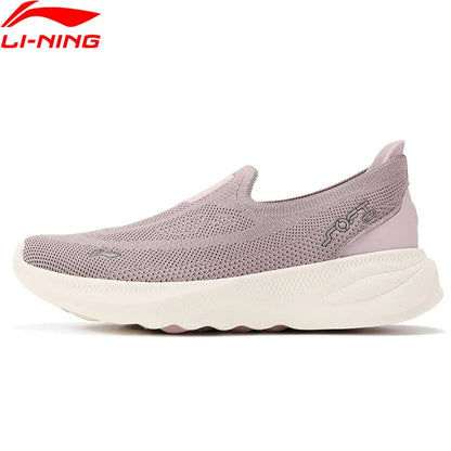 Li-Ning Women SOFT GO 2 KNIT Slip-on Casual Walking Shoes Breathable Cushion Flexible LiNing Comfortable Sports Sneakers AGLV018.