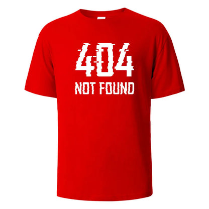 404Not Found Print T-Shirt Summer Tees For Men Women 100% Cotton O-neck Oversize Casual Short sleeved Tops