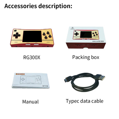 ANBERNIC RG300X Retro Portable Game Console 3.0” IPS Screen Video Game Player Support HD Out Built 5000 Classic Games Kids Gift.