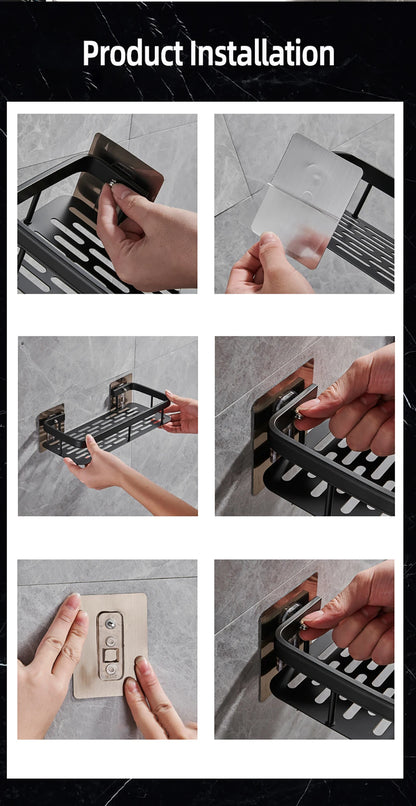 Wandbehang Ecke Rechteckiges Rack Badezimmer Regal Handtuchhalter Regale Wand Dusche Shampoo Rack Kein Bohrer Regal Stativ