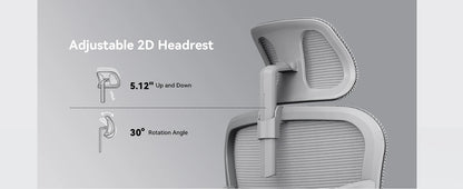 NEWTRAL NT002 Ergonomischer Bürostuhl mit Fußstütze, adaptiver Lordosenstütze, 3D Armlehne und Verstellbare Kopfstütze, Schreibtischstuhl aus Mesh für Büro