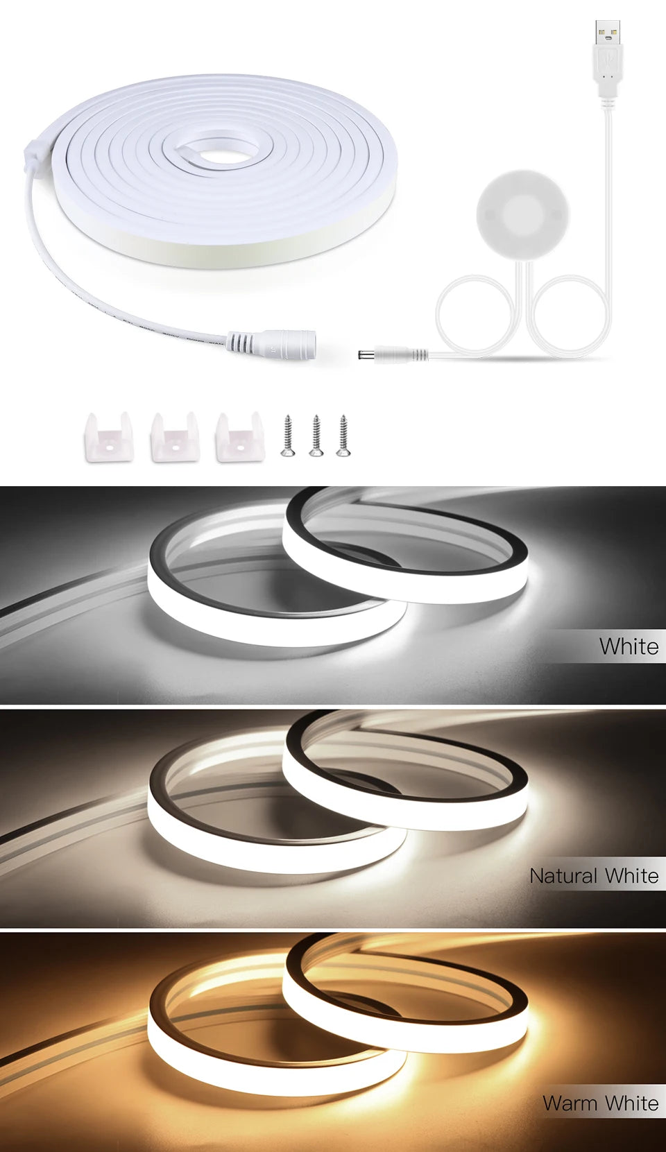 DC5V USB Touch Sensor dimmbar und Hand Sweep Schalter Cob Licht LED Streifen Neon Silica Gel Band wasserdichte Hintergrund beleuchtung DIY nach Hause.