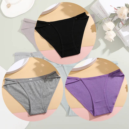 3PCS Women's Panties Sexy Breathable Underwear Comfortable Lingerie Cotton Striped Briefs Fashion Cozy Underpants Sale.