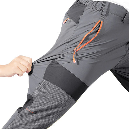 Men's mountaineering outdoor pants with four-sided elastic quick drying pants, light and thin summer elastic breathable quick dr.