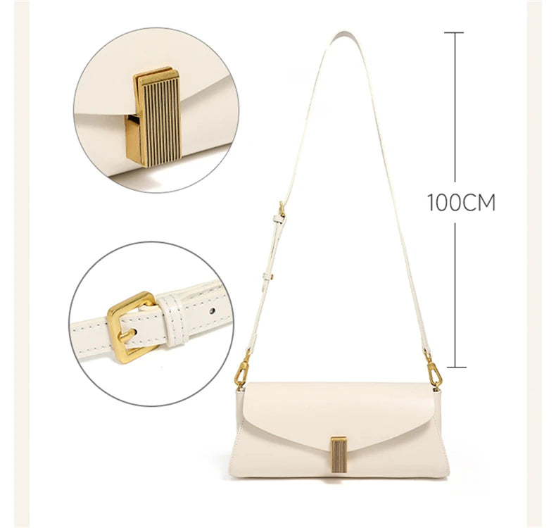 Hifashion Elegant Genuine Leather Underarm Shoulder Bags For Women 2025 Luxury Designer Crossbody Purses Square Ladies Handbags.