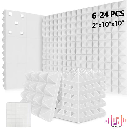 Sound Absorbing Wall Panel 6/12/24Pcs Acoustic Foam Self Adhesives Decor Studio Echo Canceling Treatment For Game Room Cinema