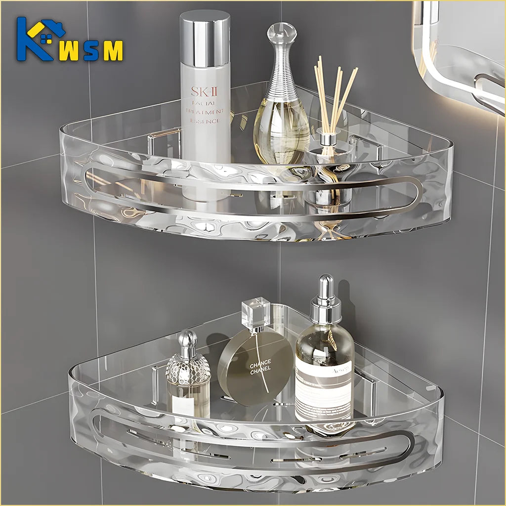 2PCS Badezimmer Regale Küche Lagerung Organizer Kunststoff Shampoo Rack Dusche Regal Bad Zubehör Kein Bohrer Regal