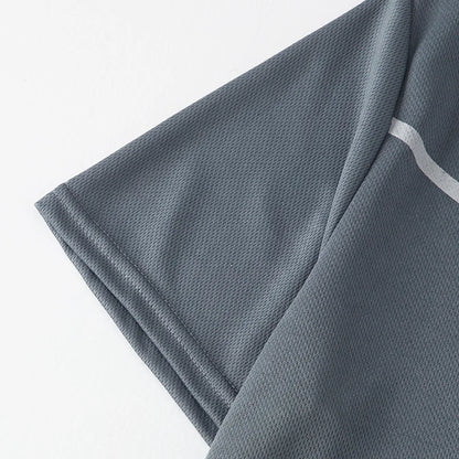 2-pcs Men's Quick-drying Exercise Black-and-white Suit Running Fitness Breathable Short Sleeve Comfortable Joker Playing Shorts