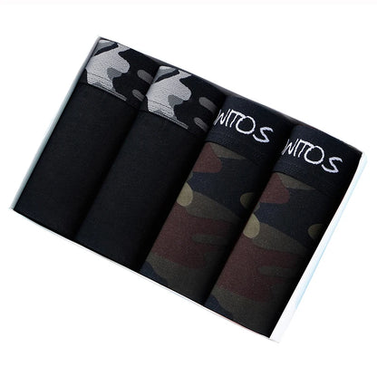 4 stücke Baumwolle Boxer Für Mann Unterwäsche Sexy Druck Schlüpfer der Männer Plus Größe Marken Camouflage Herren Unterhose Shorts