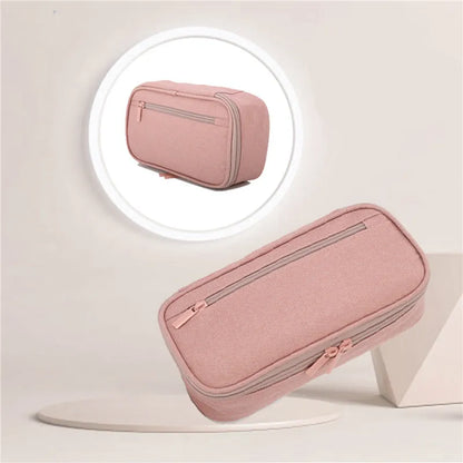 Stift-Aufbewahrungstasche, Federmäppchen, 2-lagig, große Kapazität, Kosmetik, hochwertiges Lernzubehör, einfache Schreibwarenboxen für Studenten.