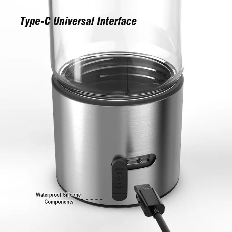 Portable Performance Hydrogen Water Generator Bottle SPE+PEM Dual Chamber lonizer + PPB&Time Display Electrolytic Hydrogen Water.