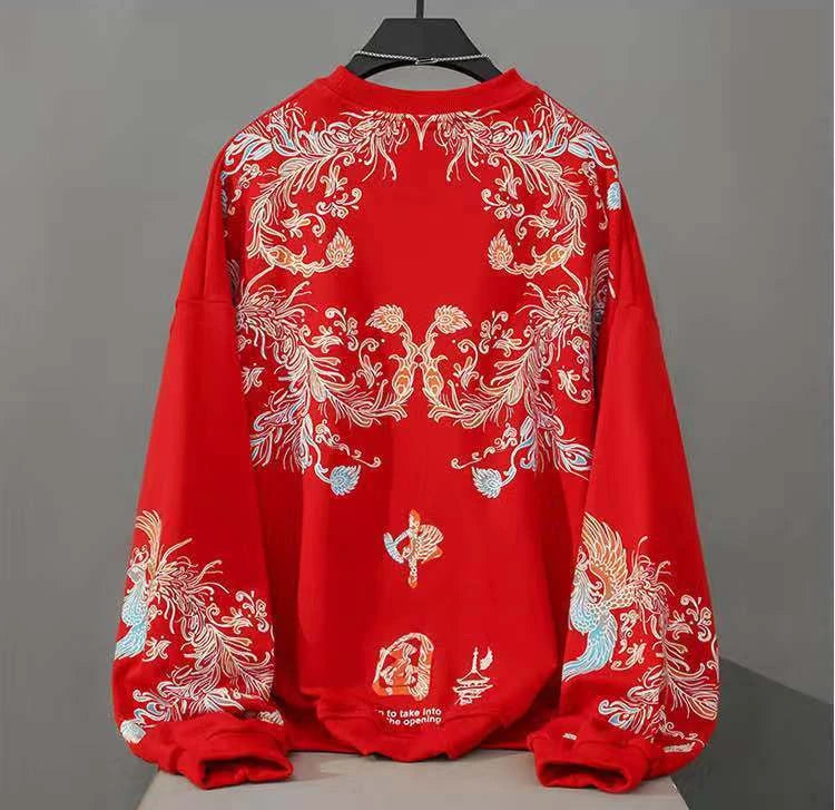 Chinese Style Essentials Hoodies Woman Winter Tops Coquette Star Clothes Autumn Pulovers Hooded Sweatshirt Women Grunge Vintage.