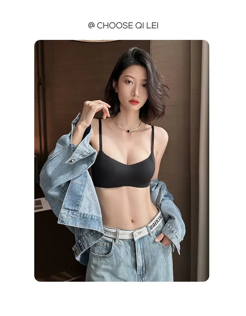 Seamless Bras for Women Small Chest 1/2 Cup Push Up Bra Non-Wire Bra Women Support Underwear Sexy Lingerie Female Intimates