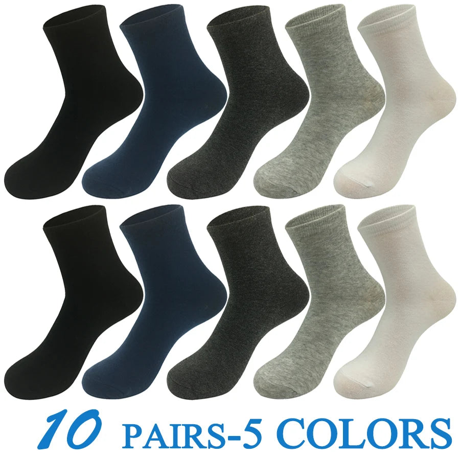 5 Pairs/Lot Socks Men Cotton Dress Wedding Black Grey White Brand Fashion Meias Male Breathable Casual Long Sock Gift 2024 New.