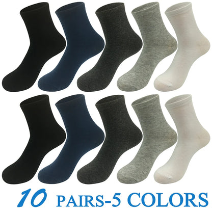 5 Pairs/Lot Socks Men Cotton Dress Wedding Black Grey White Brand Fashion Meias Male Breathable Casual Long Sock Gift 2024 New.