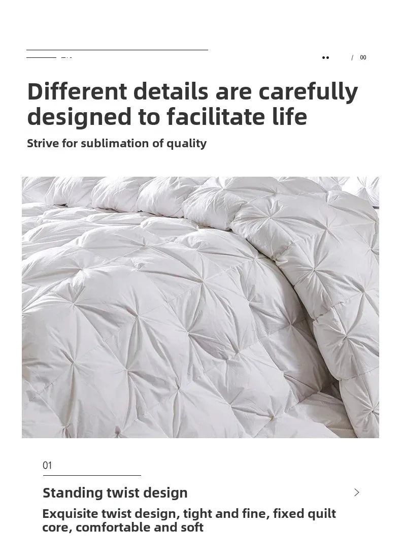 Goose Down Soft Duvet Luxury Blanket King Queen Twin Size Comforter Bedding Filler Bread Shape Super Warm Quilt.