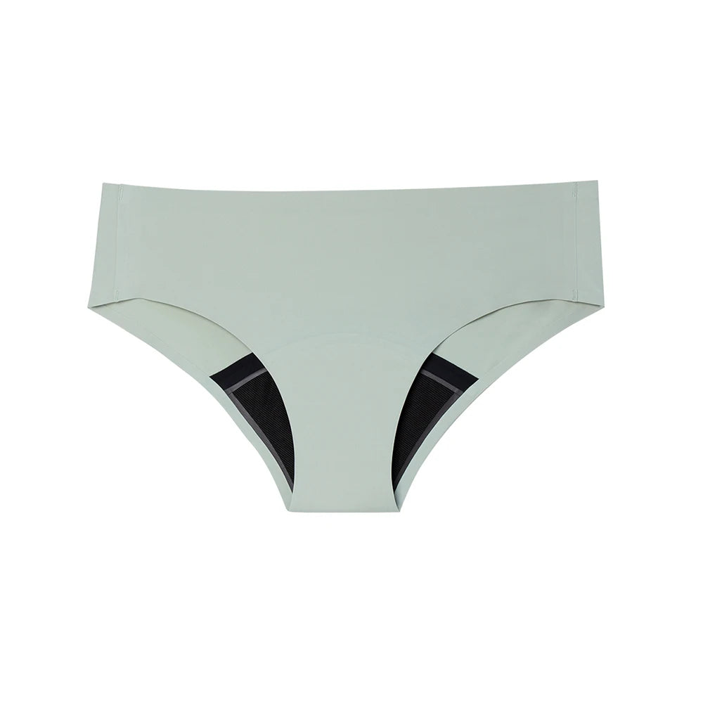 Seamless 4-Layer Menstrual Panties Mid-brief Breathable Reusable Leakproof Underwear for Women Fast Absorption.