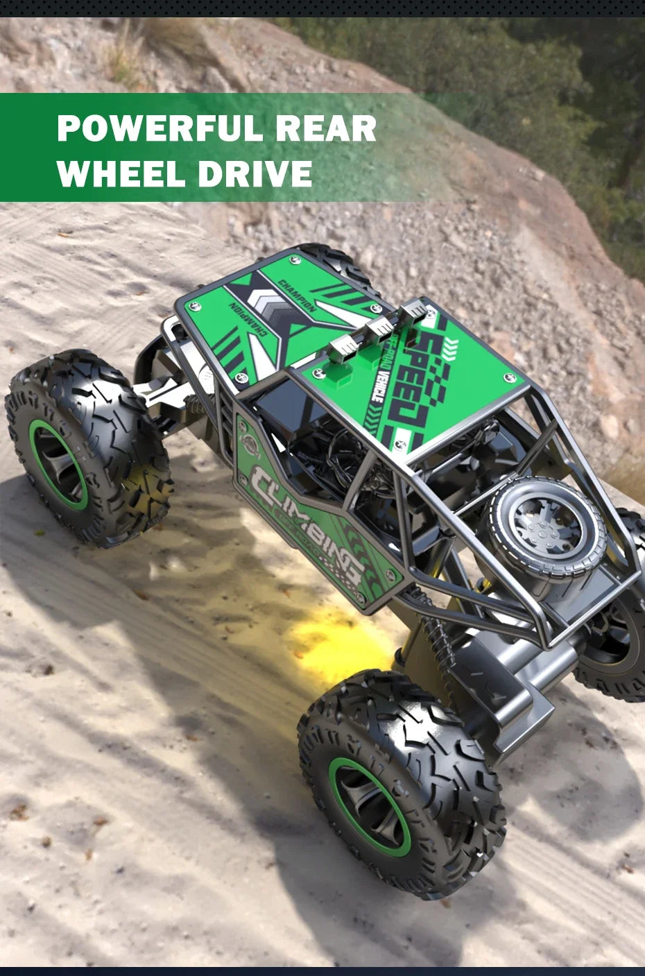 Remote Control Truck Car All Terrain Off Road Alloy RC Cars Buggy Drift Racing Toy Rechargeable Sturdy Gift for Kids Boys.