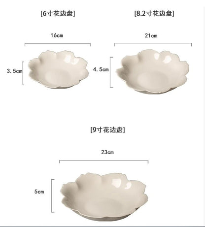 color petal household ceramic dish hotel restaurant tableware.