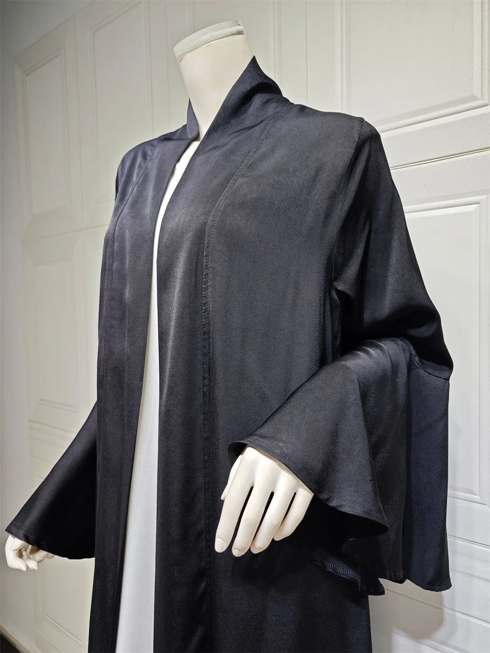 Siskakia Muslim Open Kimono Abaya For Moroccan Women Fashion Ruffle Sleeve Arab Dubai Clothing Jalabiyat Turkey Soft Gulf Robe