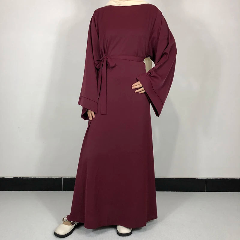 15 Colors Basic Plain Nida Abaya With Free Belt High Quality Muslim Women Modest Simple Dress EID Ramadan Islamic Clothing.