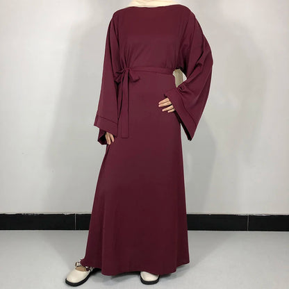 15 Colors Basic Plain Nida Abaya With Free Belt High Quality Muslim Women Modest Simple Dress EID Ramadan Islamic Clothing.
