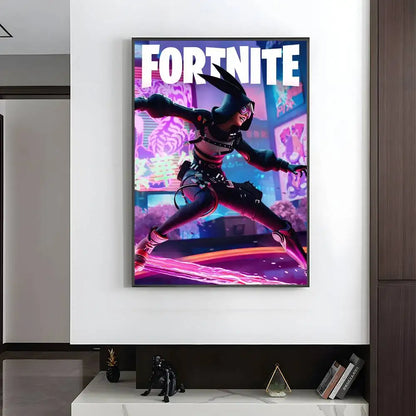 1pc F-Fortnites Poster HD art sticky wall waterproof home living room bedroom bar aesthetic decoration.
