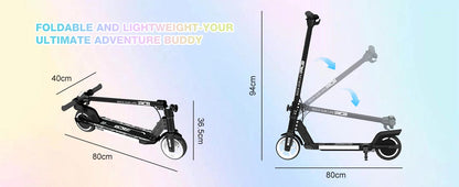 RCB R12 Electric Scooter for Kids Age 6-12, Colorful Lights, 6.5" Foldable E Scooter, LED Display, Lightweight Electric Scooter.