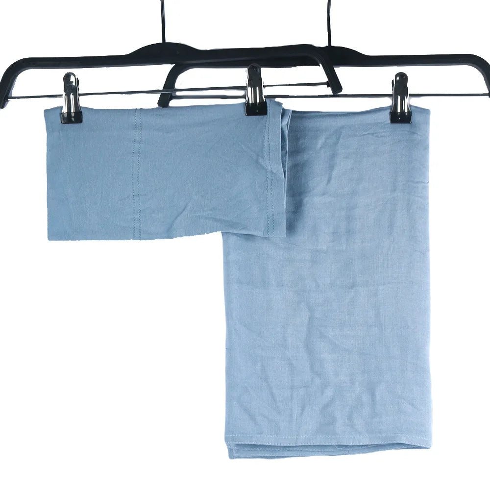 2pcs Set Modal Hijabs with Underscarf Caps Rayon Cotton Shawls for Women Plain Scarf Big Size Headscarf Islamic Turban Headband