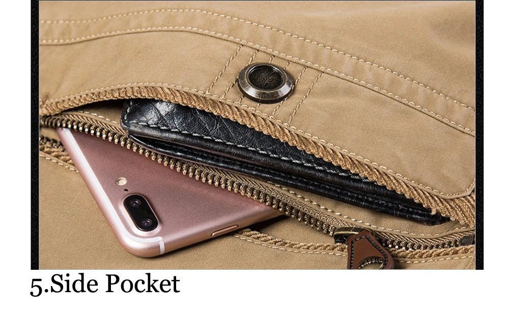 DIMUSI Autumn Men's Double-sided Military Jacket Casual Man Cotton Business Coats Fashion Men Multi-pocket Jackets Clothing 8XL