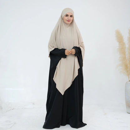 Extra Long Khimar Hijab Scarf Jersey Cotton Muslim Prayer Clothes Islamic Jilbab Khimars for Women Hijabs Veil Niqab Ramadan Eid