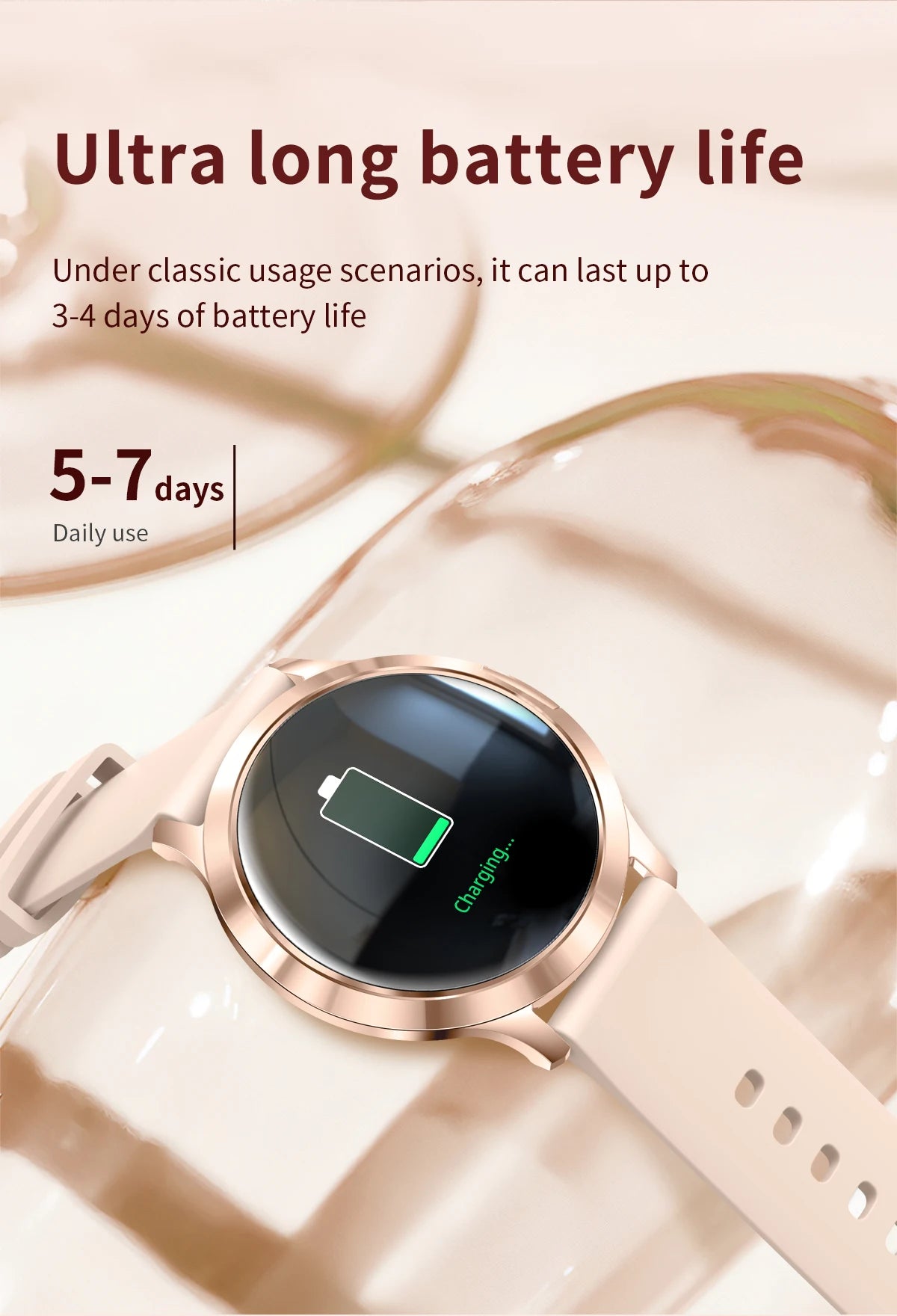 2025 New Smart Watch For Women AMOLED Screen Watches IP68 Waterproof Heart Rate Monitor Ladies Call Smart watch For Android ios.
