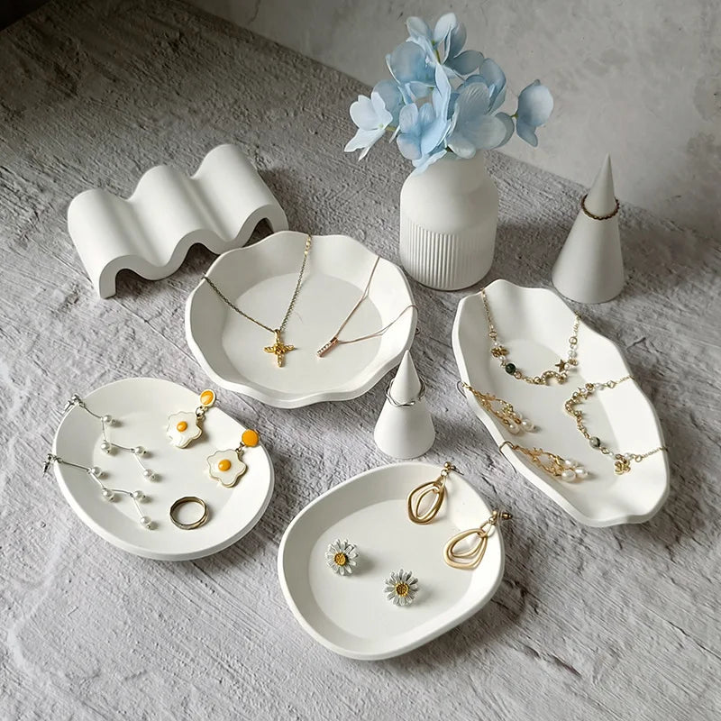 Storage Tray Clay Silicone Molds DIY Jewelry Display Holder Epoxy Resin Molds Oval Candle Cup Coaster Gypsum Plsater Mould.