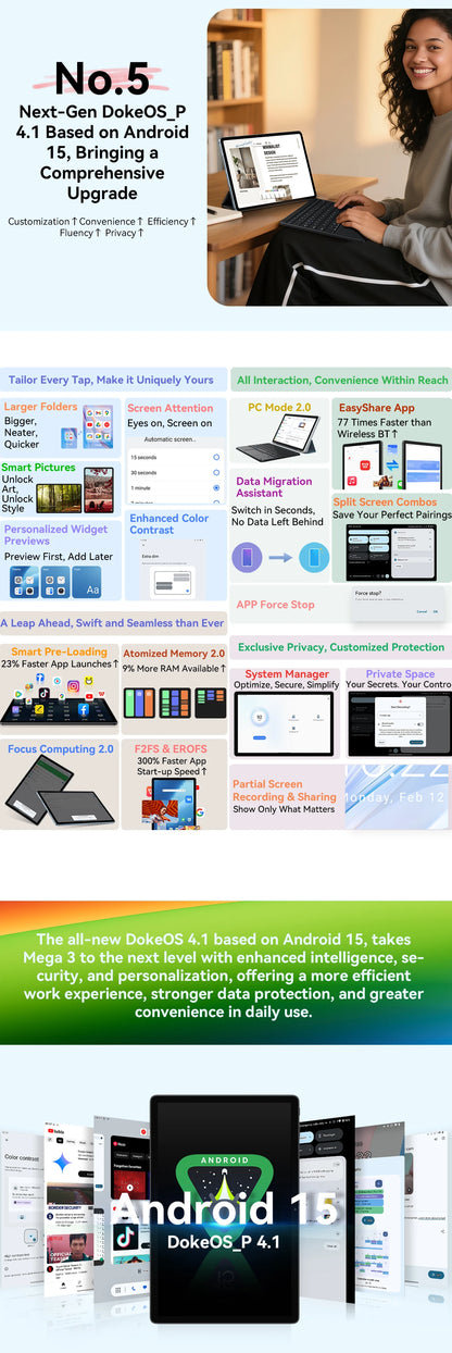 2025 Blackview MEGA 3 Tablet Android 15 Pad 12.1" 2.5K 90Hz Display 12GB 256GB 8800mAh Tablets PC 33W Fast Charging 50MP Camera