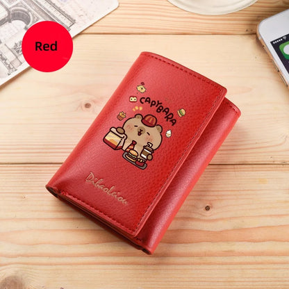 New Mini Short Tri-Fold Ladies Wallet Adorable Compact Feminine Wallet for Women.