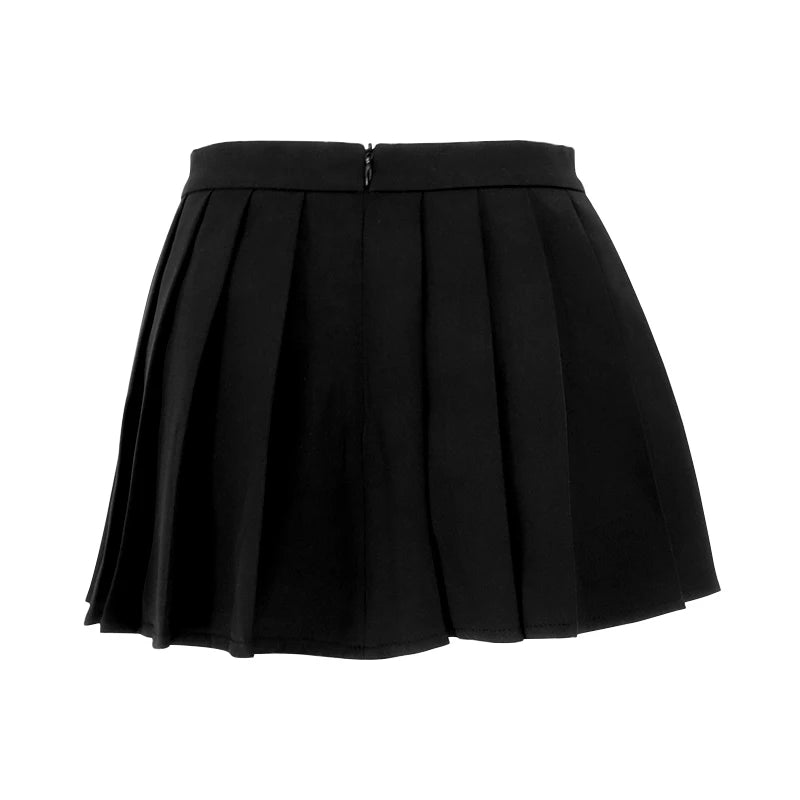 Sexy Mini Skirt Women New Summer Black Fashion Zipper Partywear Casual Slim Pleated Skirt Elegant Versatile Sexy Female Skirt.