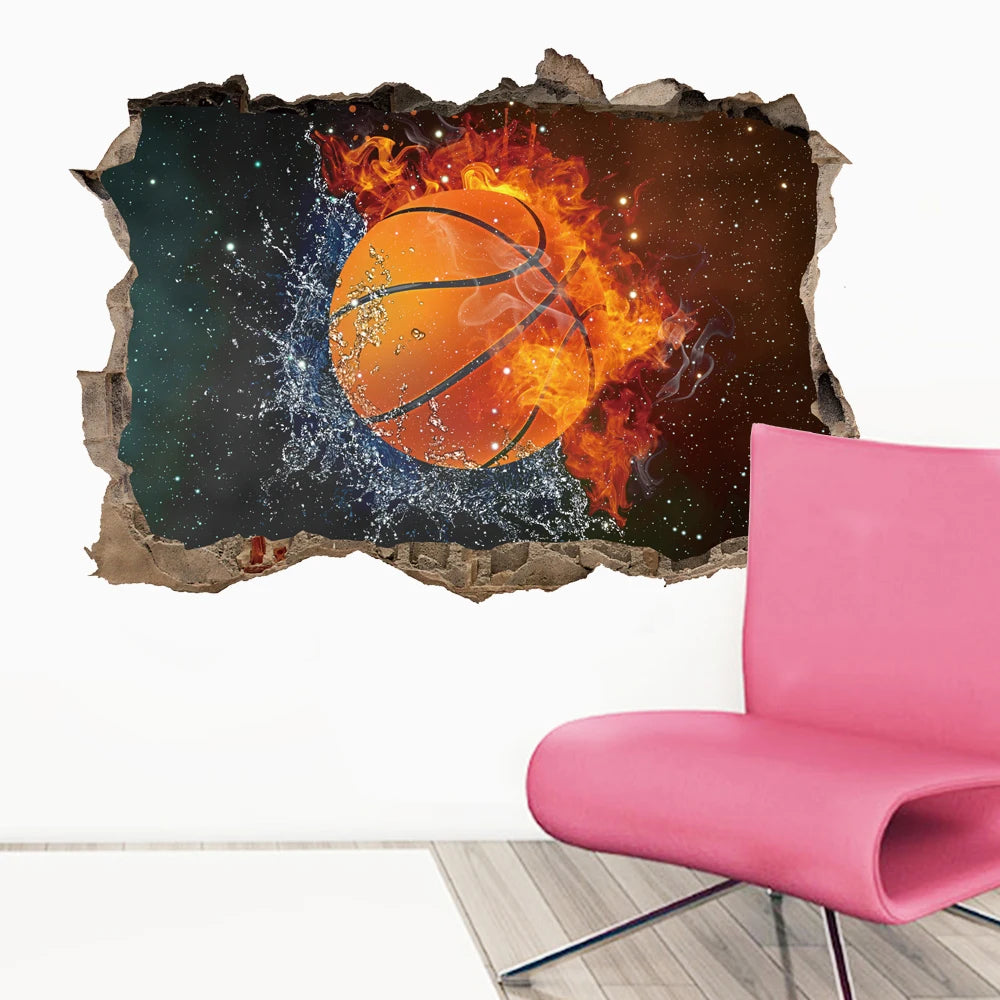 Creative Football PVC Wall Sticker Soccer Personalized Name Wall Decals For Kids Boys Room Mural Bedroom Decor Poster Art