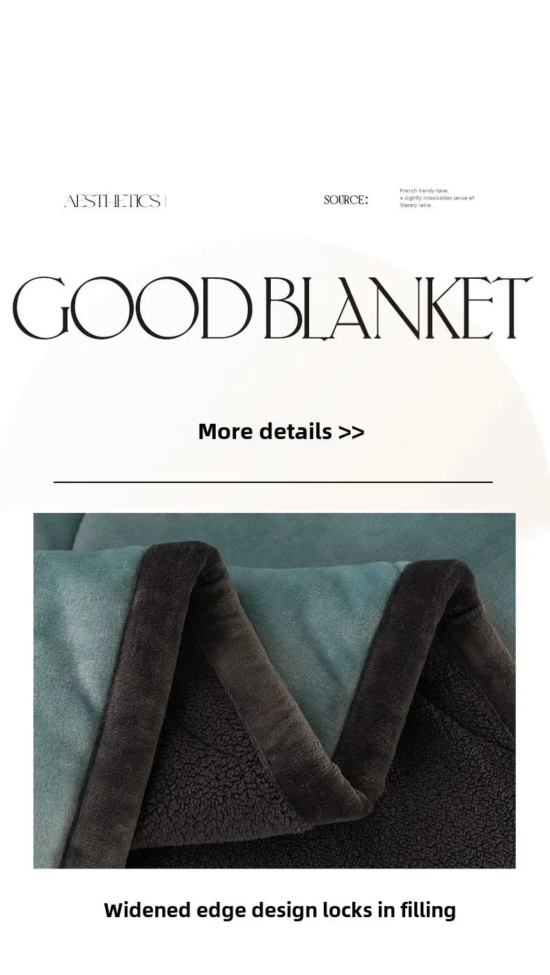 2025 NEW Winter Keep Warm Wool Throw Blanket for Sofa Winter Blanket King Size Home Warm Plaid Comforter Bedspread Bedding Sheet