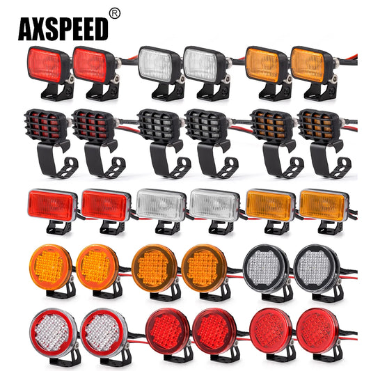 AXSPEED 1Set LED Lights Headlights Spotlight for TRX-4 TRX-6 Axial SCX10 90046 Wraith 1/10 RC Car Decoration Parts Accessories.