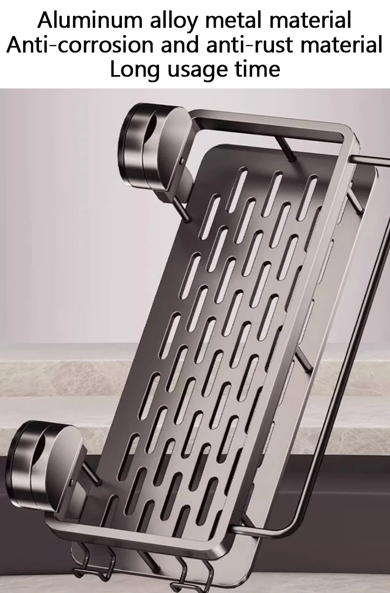 Saugnapf Badezimmer Regal Kein Bohren Wandmontage Shampoo Flasche Duschregal Toilette Lagerregal Aluminium Badezimmer Küche