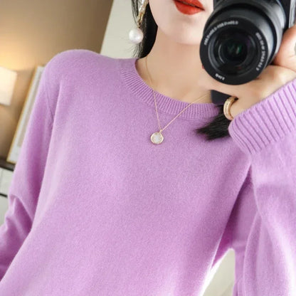 Frauen Pullover Herbst Winter Lange Hülse O-ansatz Pullover Warme Bodenbildung Shirts Koreanische Mode Pullover Strickwaren Weiche Jumper