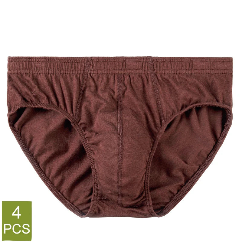 4 Pcs/Lot Men's 100% Cotton Breathable Briefs Comfortable Male Underwear Lingerie Panties Underpants Plue Size Xl -5Xl.