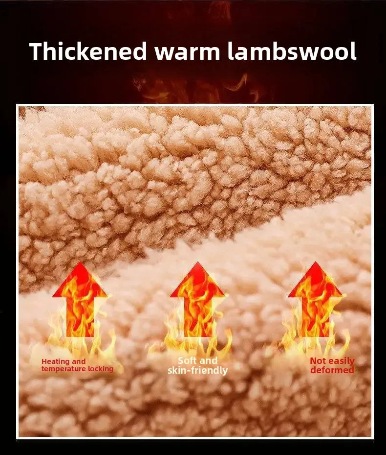 Men's Casual Thickened Fleece Lined Loose Fit Hoodie And Cardigan Set Warm Autumn Winter Clothing Sheepskin Velvet Outerwear.