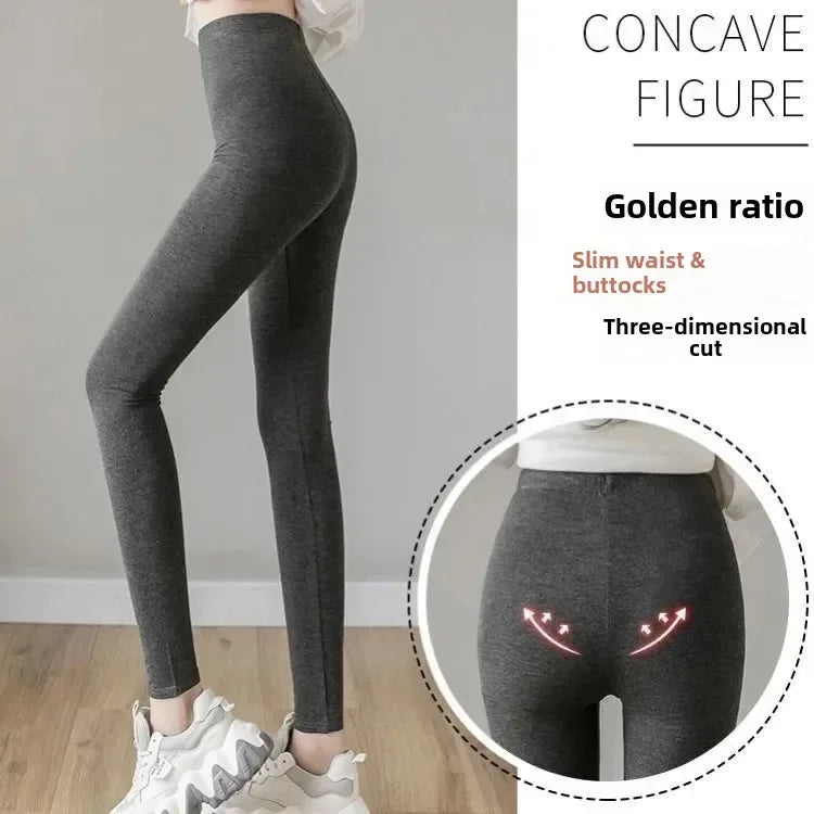 Hoch taillierte, dünne Leggings aus Modal-Baumwolle, Übergröße, Sicherheitshose, elastische Oberbekleidung, Leggings mit mittlerer Taille für Damen.