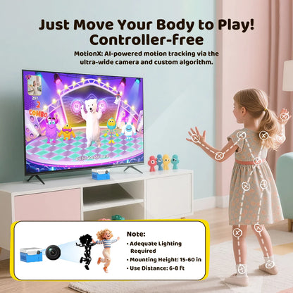 KINHANK MotionX Video Game Console for Kids & Families Ongoing Updates Kids Toy Active Play System Indoor Physical Activity.