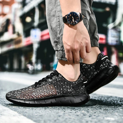 Summer Mesh Men Casual Shoes Comfortable Mens Walking Sneakers Breathable Hollow Man Running Shoes Lightweight Sport Shoes.